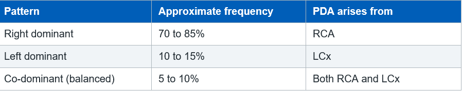 dominance of coronary arteries